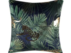 Best Beliani Set di 2 cuscini BELLEROSE Velluto 45 x 45 cm Verde scuro Trama di piante Oro Verde