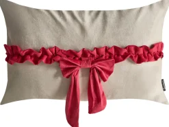 Clearance Beliani Set di 2 cuscini BELLE Velluto 50 x 30 cm Tortora Modello natalizio Beige Rosso