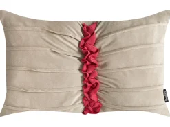 Clearance Beliani Set di 2 cuscini BELLE Velluto 50 x 30 cm Tortora Modello natalizio Beige Rosso