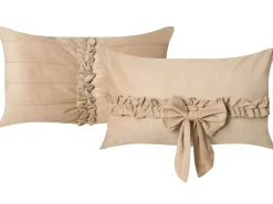 Best Beliani Set di 2 cuscini BELLE Velluto 30 x 50 cm Tinta unita Beige