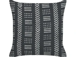 Outlet Beliani Set di 2 cuscini BENZOIN Cotone 45 x 45 cm Nero Trama geometrica Bianco Nero