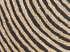 Beliani Set di 2 cuscini BERGENIA Iuta 45 x 45 cm Nero A strisce Beige Naturale Nero