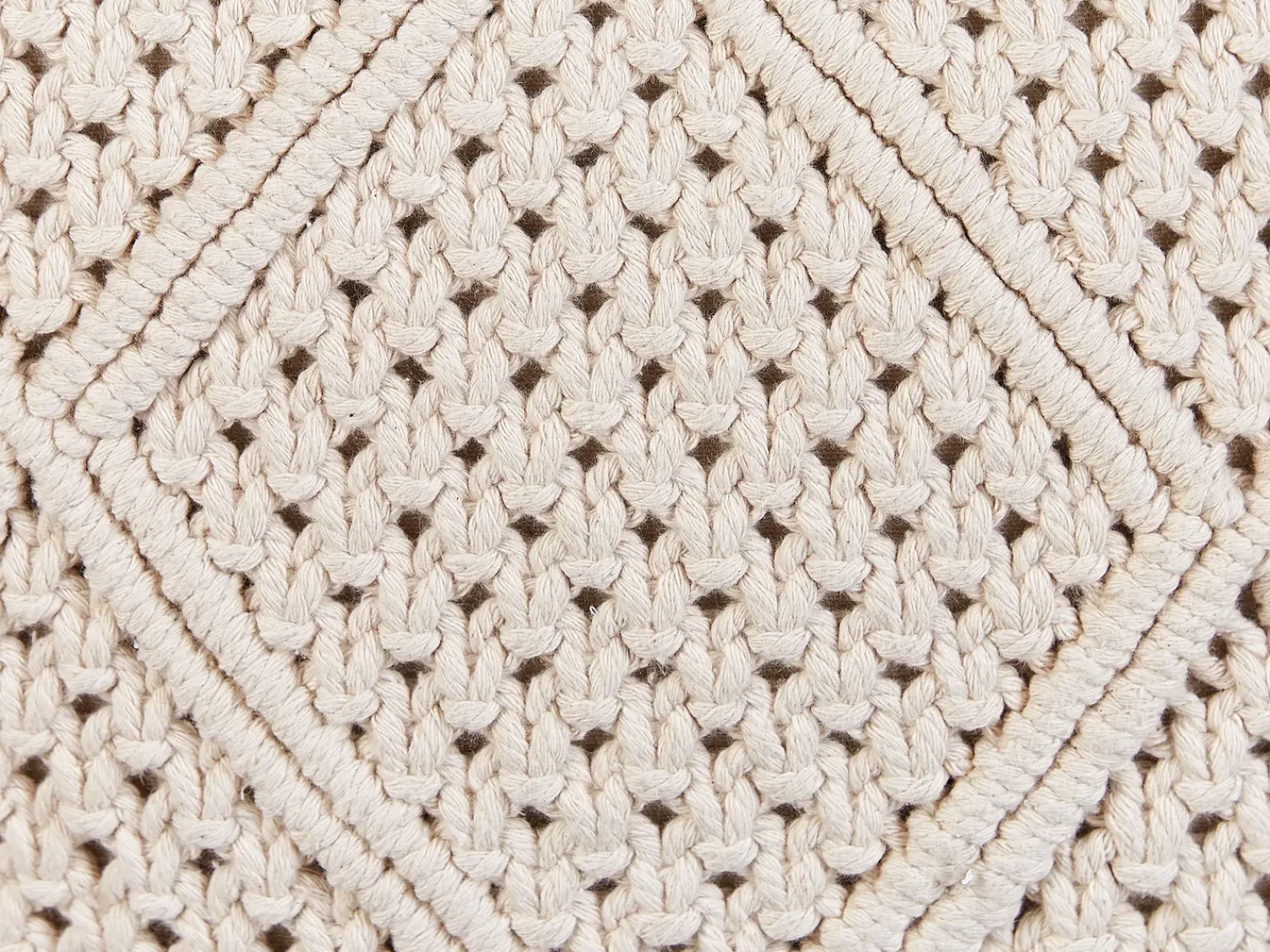 New Beliani Set di 2 cuscini BESHAM Cotone 45 x 45 cm chiaro Trama geometrica Beige