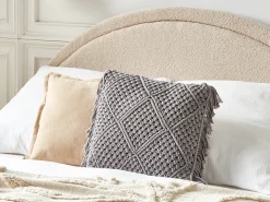 Beliani Set di 2 cuscini BESHAM Cotone 45 x 45 cm Trama geometrica Grigio
