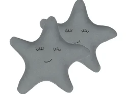 Clearance Beliani Set di 2 cuscini BHOPAL Cotone 40 x 40 cm Grigio Stella Grigio Nero