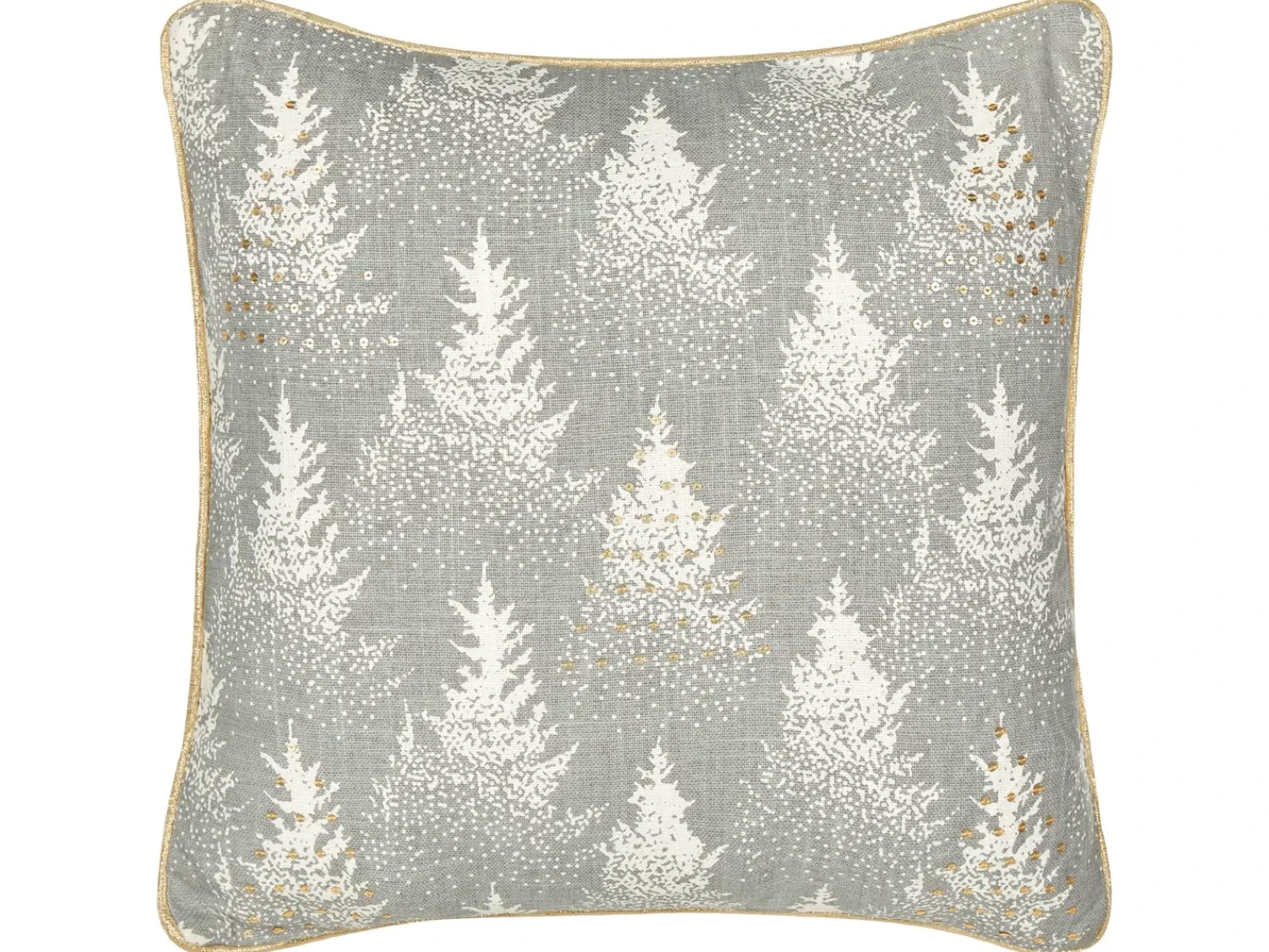Hot Beliani Set di 2 cuscini BILLBERGIA Cotone 45 x 45 cm Grigio Modello natalizio Bianco Oro Grigio
