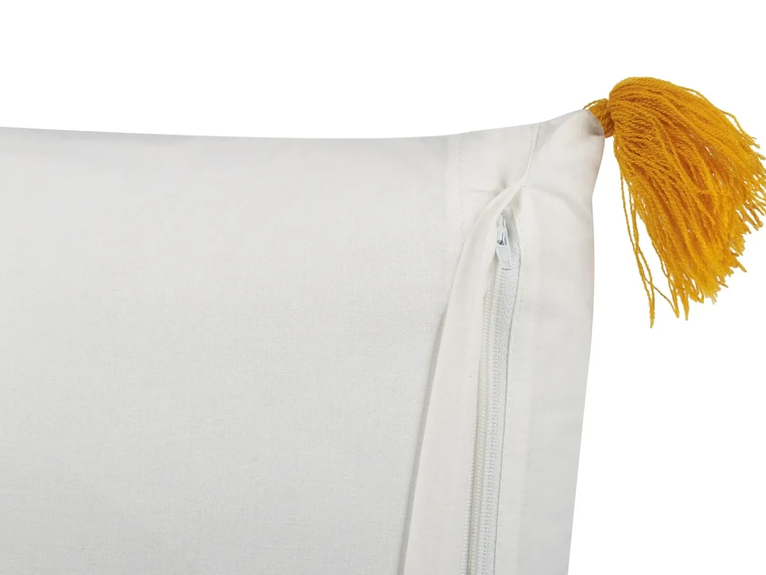 Discount Beliani Set di 2 cuscini BILOBA Cotone 45 x 45 cm Giallo Trama floreale Bianco Giallo