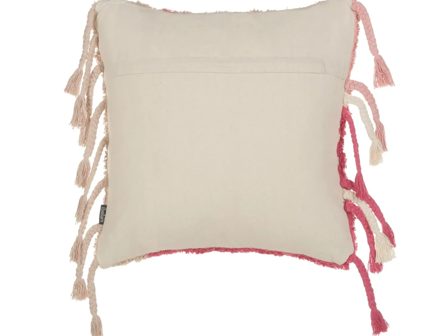 New Beliani Set di 2 cuscini BISTORTA Cotone 45 x 45 cm Rosa Trama geometrica Bianco Rosa