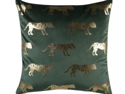 Clearance Beliani Set di 2 cuscini BLUEBELL Velluto 45 x 45 cm Verde scuro Trama animale Oro Verde