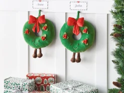 New Beliani Set di 2 cuscini BONBON 45 x 45 cm Verde Marrone Rosso Verde