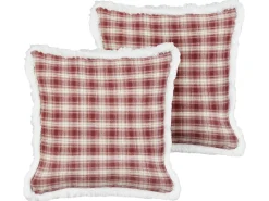 Discount Beliani Set di 2 cuscini BROOKIES 45 x 45 cm Rosso scuro Modello natalizio Beige Bianco Nero Rosso