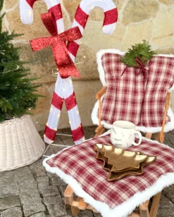Discount Beliani Set di 2 cuscini BROOKIES 45 x 45 cm Rosso scuro Modello natalizio Beige Bianco Nero Rosso