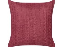 Online Beliani Set di 2 cuscini CADETIA Cotone 45 x 45 cm Bordeaux Tinta unita Rosso