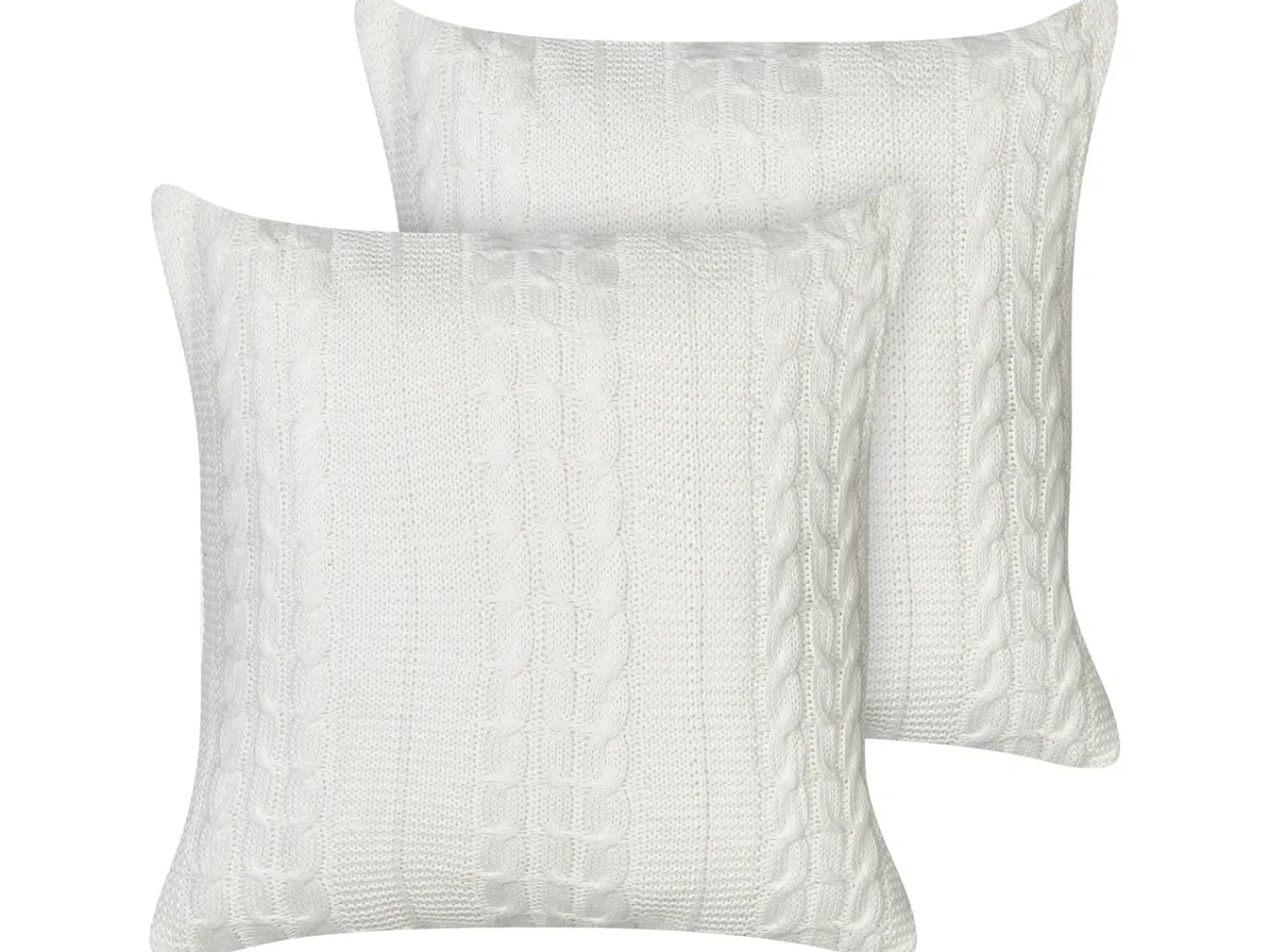 Clearance Beliani Set di 2 cuscini CADETIA Cotone 45 x 45 cm Tinta unita Bianco