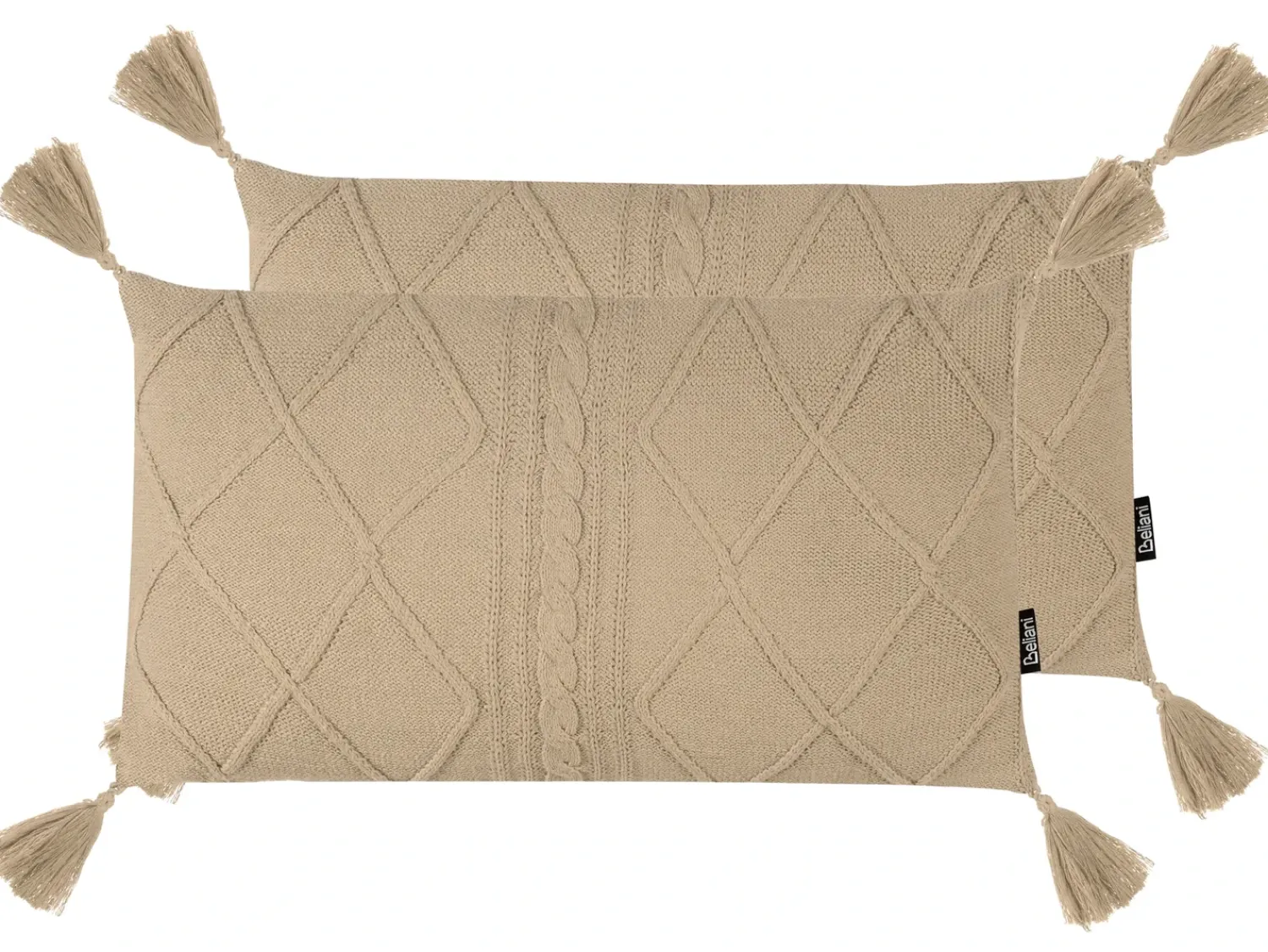 Best Beliani Set di 2 cuscini CAESIA Cotone 30 x 50 cm Tinta unita Beige