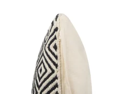 Sale Beliani Set di 2 cuscini CALANTHE Cotone 45 x 45 cm Beige Trama geometrica Beige Nero
