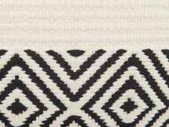 Sale Beliani Set di 2 cuscini CALANTHE Cotone 45 x 45 cm Beige Trama geometrica Beige Nero