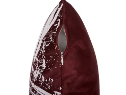 Outlet Beliani Set di 2 cuscini CALLA Velluto 45 x 45 cm Rosso Trama di piante Bianco Rosso Oro