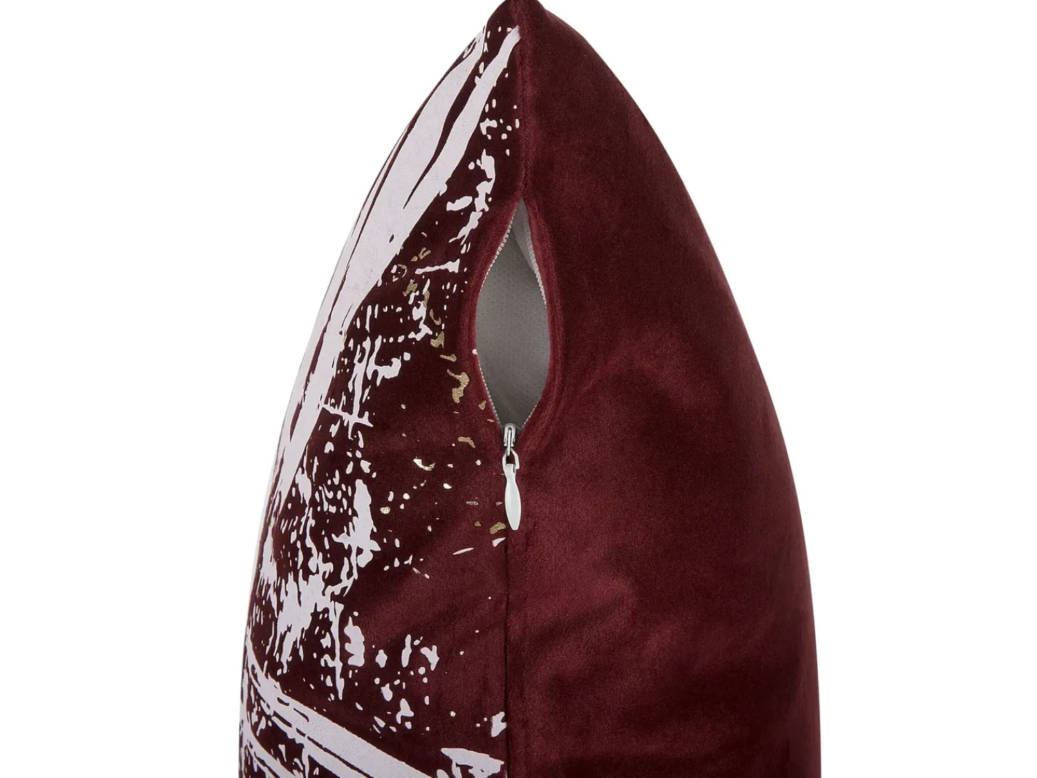 Outlet Beliani Set di 2 cuscini CALLA Velluto 45 x 45 cm Rosso Trama di piante Bianco Rosso Oro