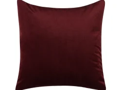 Outlet Beliani Set di 2 cuscini CALLA Velluto 45 x 45 cm Rosso Trama di piante Bianco Rosso Oro