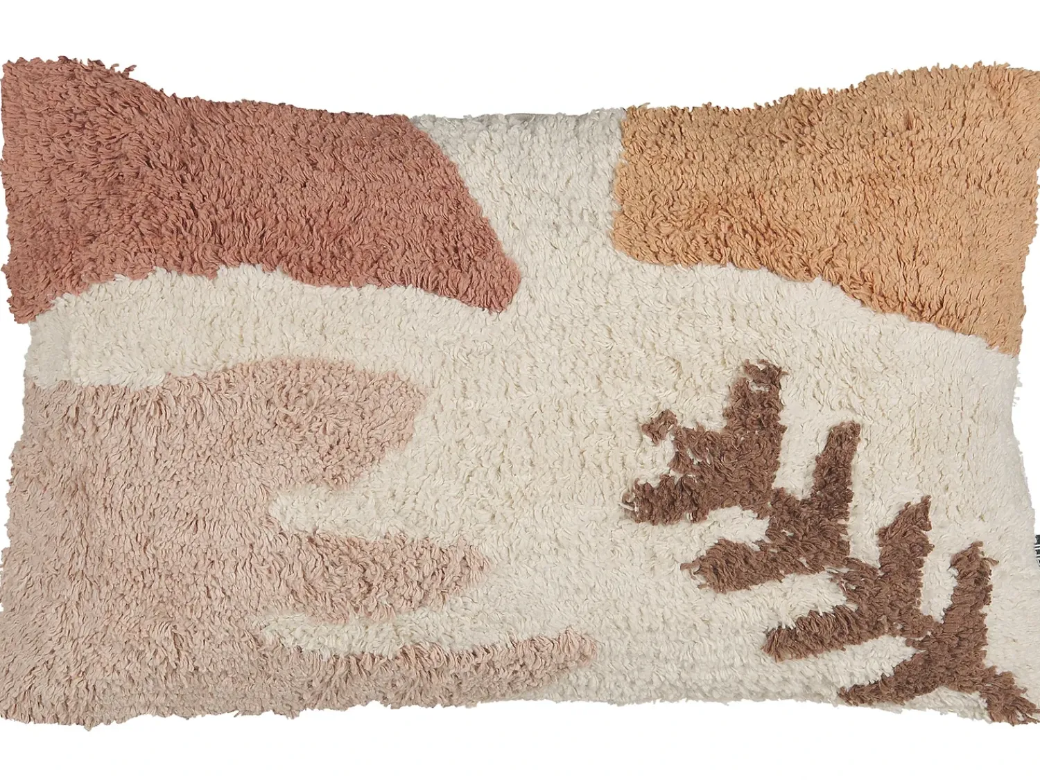 Online Beliani Set di 2 cuscini CAMASSIA Cotone 30 x 50 cm Beige Trama astratta Bianco Beige Marrone Rosa Multicolore