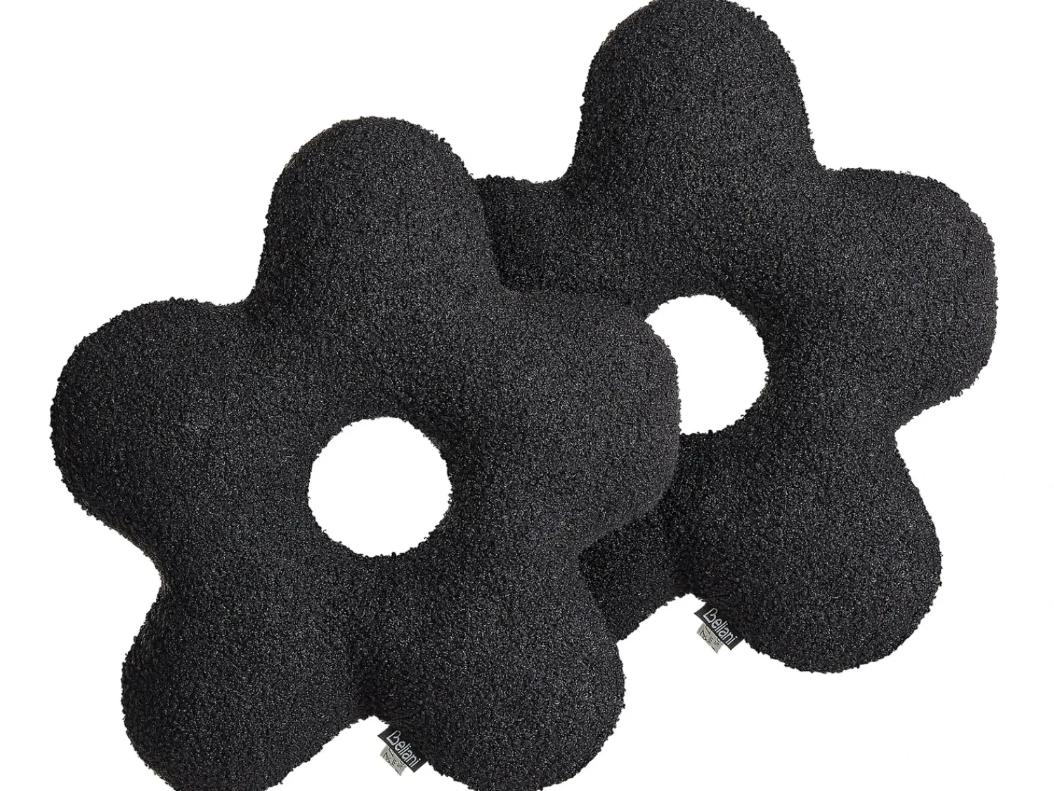 Hot Beliani Set di 2 cuscini CAMPONULA Bouclé 40 x 40 cm Tinta unita Nero