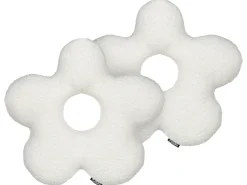 Best Beliani Set di 2 cuscini CAMPONULA Bouclé 40 x 40 cm sporco Tinta unita Bianco