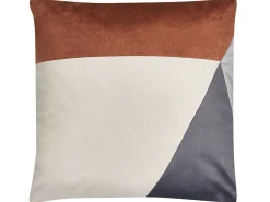 Hot Beliani Set di 2 cuscini CAMPSIS Velluto 45 x 45 cm Multicolore Trama geometrica Beige Grigio Marrone Multicolore