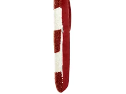 Best Beliani Set di 2 cuscini CANDY CANE Bouclé 22 x 55 cm Rosso Modello natalizio Bianco Rosso