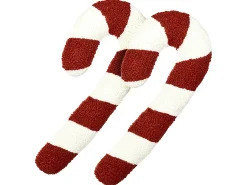 Best Beliani Set di 2 cuscini CANDY CANE Bouclé 22 x 55 cm Rosso Modello natalizio Bianco Rosso