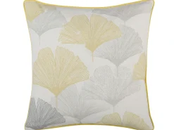 Hot Beliani Set di 2 cuscini CANDYTUFT 45 x 45 cm Giallo Trama di piante Giallo Grigio Multicolore