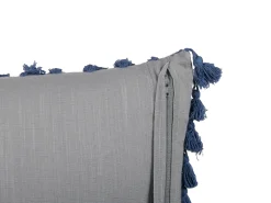Beliani Set di 2 cuscini CARPINUS Lino 45 x 45 cm Grigio Tinta unita Blu Grigio