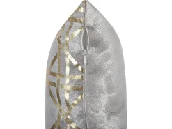 Hot Beliani Set di 2 cuscini CASSIA 45 x 45 cm Grigio Trama geometrica Oro Grigio