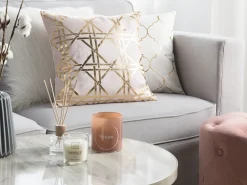 Sale Beliani Set di 2 cuscini CASSIA 45 x 45 cm Rosa Trama geometrica Rosa Oro