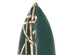 Outlet Beliani Set di 2 cuscini CASSIA 45 x 45 cm Verde scuro Trama geometrica Oro Verde