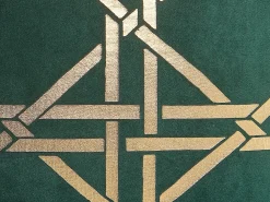 Outlet Beliani Set di 2 cuscini CASSIA 45 x 45 cm Verde scuro Trama geometrica Oro Verde