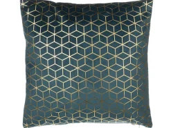 Best Beliani Set di 2 cuscini CELOSIA Velluto 45 x 45 cm Foglia di tè Trama geometrica Oro Blu