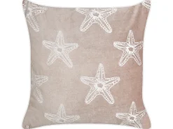 Discount Beliani Set di 2 cuscini CERAMIUM Velluto 45 x 45 cm Rosa pastello Trama floreale Bianco Rosa