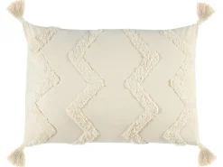 Outlet Beliani Set di 2 cuscini CERINTHE Cotone 40 x 60 cm chiaro Trama Chevron Beige