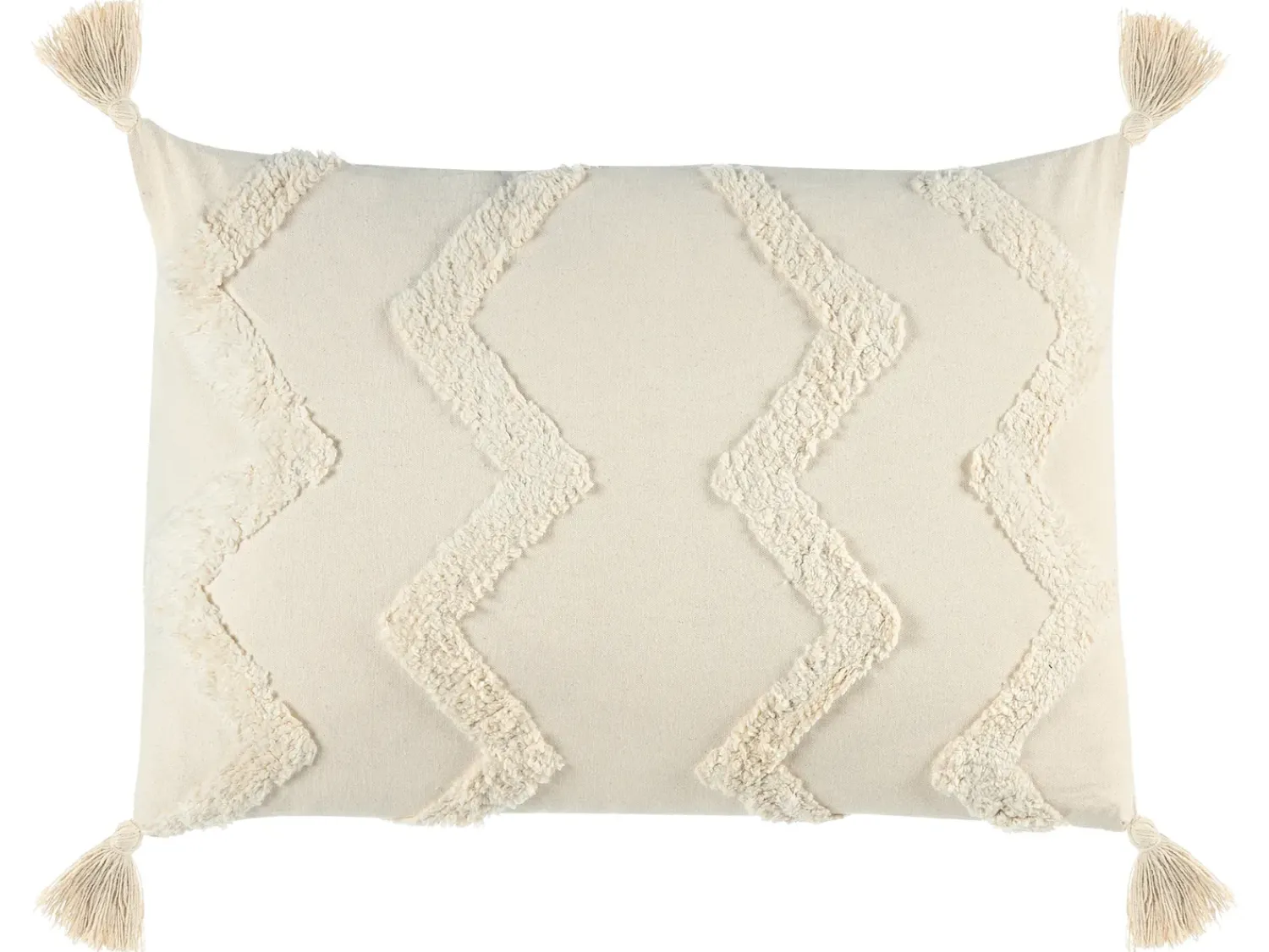 Outlet Beliani Set di 2 cuscini CERINTHE Cotone 40 x 60 cm chiaro Trama Chevron Beige