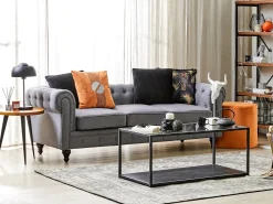 Sale Beliani Set di 2 cuscini CEROPEGIA Velluto 45 x 45 cm Trama geometrica Arancione