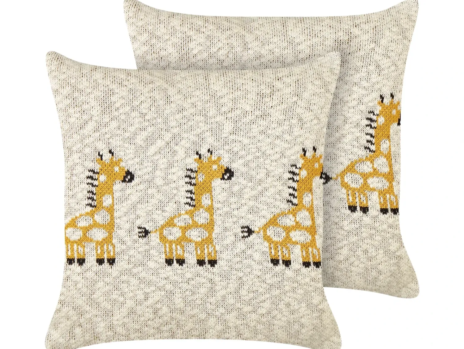 Outlet Beliani Set di 2 cuscini CHILARI Cotone 45 x 45 cm Beige Beige Giallo