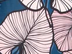 Discount Beliani Set di 2 cuscini CHRYSANTHEMUM Velluto 45 x 45 cm Blu scuro Trama di piante Rosa Blu