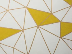 Discount Beliani Set di 2 cuscini CLARKIA Cotone 45 x 45 cm Giallo Trama geometrica Bianco Giallo Oro