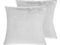 Clearance Beliani Set di 2 cuscini CLEMATIS Finta pelliccia 45 x 45 cm chiaro Tinta unita Grigio