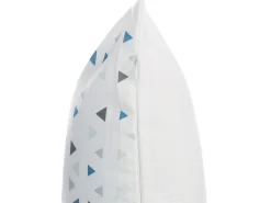 Beliani Set di 2 cuscini CLEOME 45 x 45 cm Bianco Grigio Blu Trama geometrica Bianco Blu Grigio Multicolore