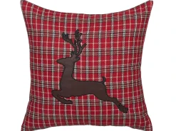 Clearance Beliani Set di 2 cuscini COMET 45 x 45 cm Rosso scuro Modello natalizio Rosso Nero