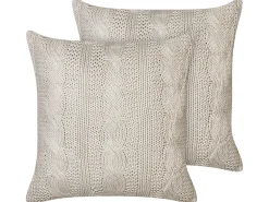 Beliani Set di 2 cuscini CONSTYLIS Cotone 45 x 45 cm Tortora Tinta unita Beige