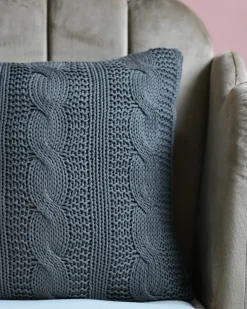 Online Beliani Set di 2 cuscini CONSTYLIS Cotone 45 x 45 cm scuro Tinta unita Grigio