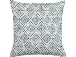 Online Beliani Set di 2 cuscini CORDATA Cotone 45 x 45 cm Blu Trama orientale Bianco Blu